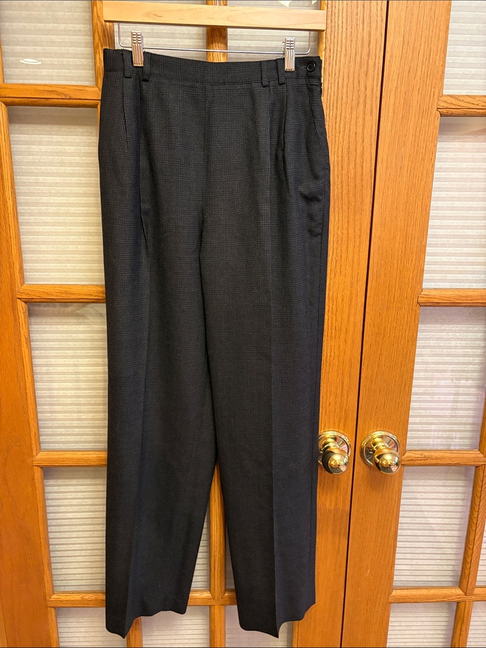 EUC Charter Club Wool Black Plaid Women's Trousers